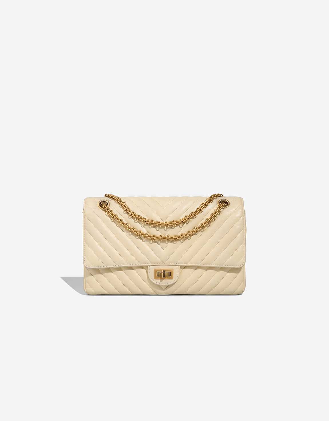 Chanel 
		2.55 Reissue 226 Crinkled Calf Off White    