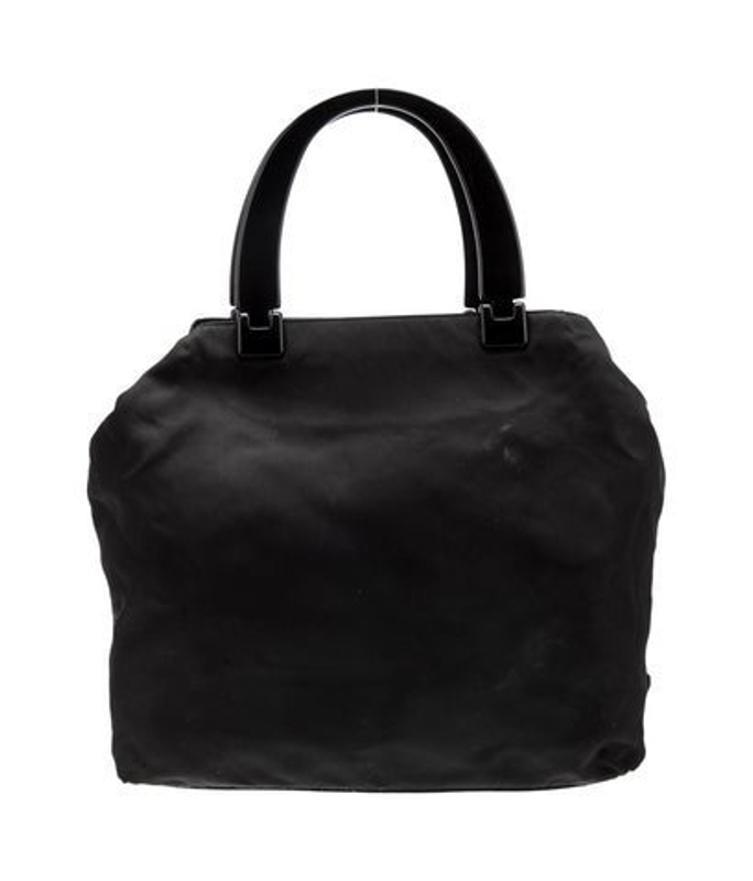 Prada Enameled Metal Triangle Tote