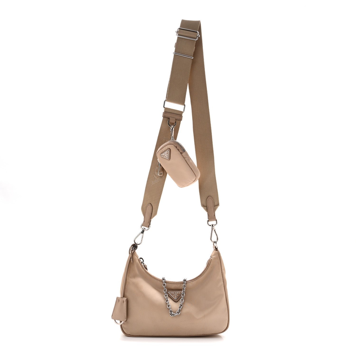 Prada Tessuto Saffiano Re-Edition 2005 Shoulder Bag Cammeo