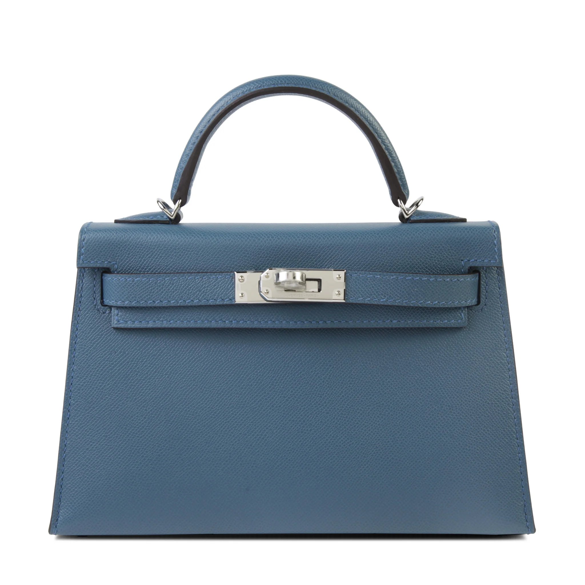 Hermes Mini Kelly II Bleu Tempete (N7) Madame Palladium hardware K (2025)