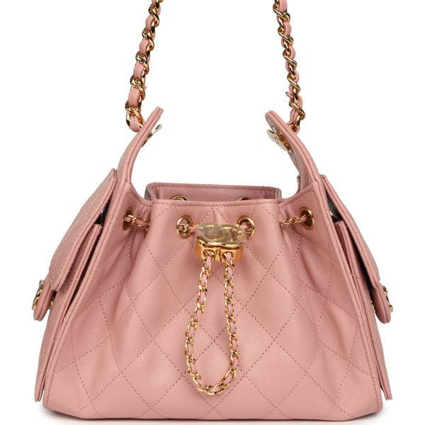 Chanel Mini 25 Hobo Bag Light Pink Caviar Gold Hardware