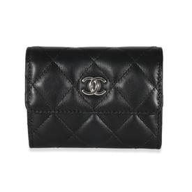 Chanel Chanel Black Quilted Lambskin Mini Clutch With Chain