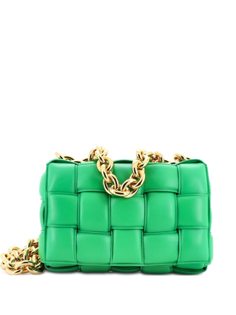 Cassette Chain Padded Maxi Intrecciato Leather crossbody bag