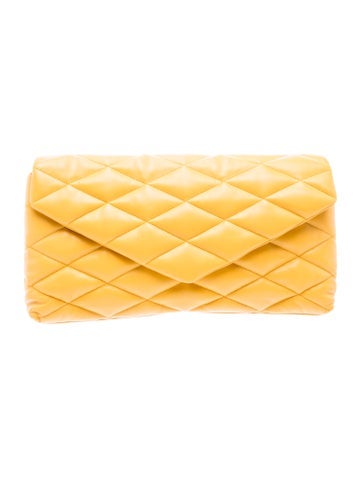 Leather Sade Puffer Envelope Clutch Large