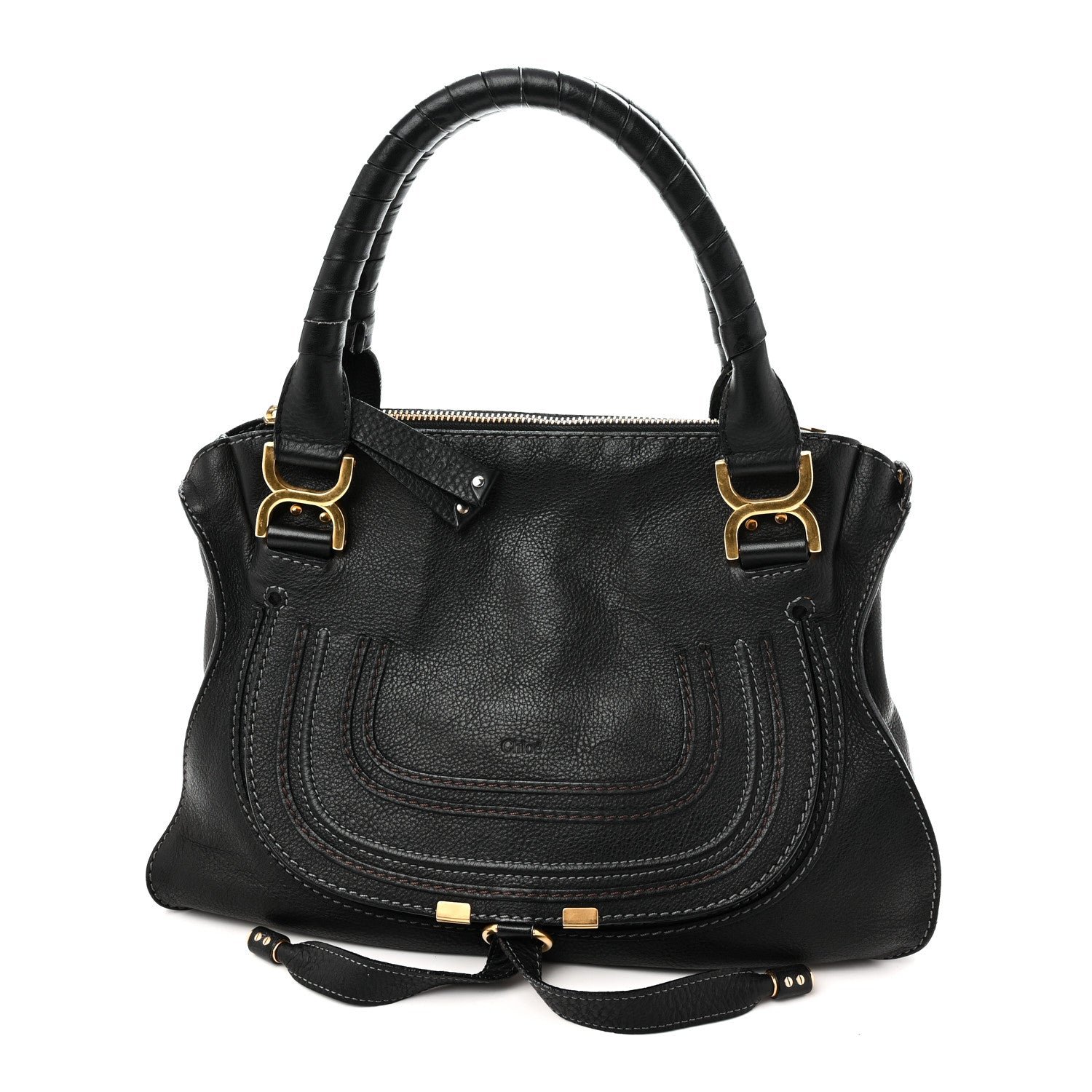 Chloe Calfskin Medium Marcie Satchel Black