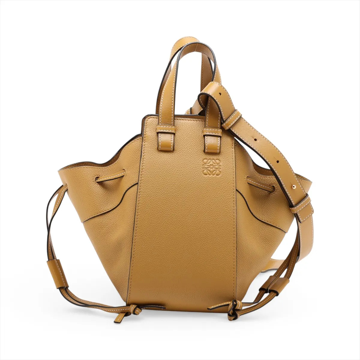 Loewe Hammock Drawstring small Leather 2 Way Handbag Yellow