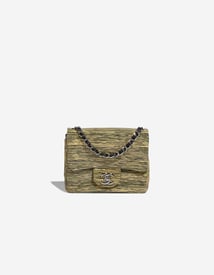 Chanel 
		Timeless Mini Square Patent Pastel Yellow / Black    