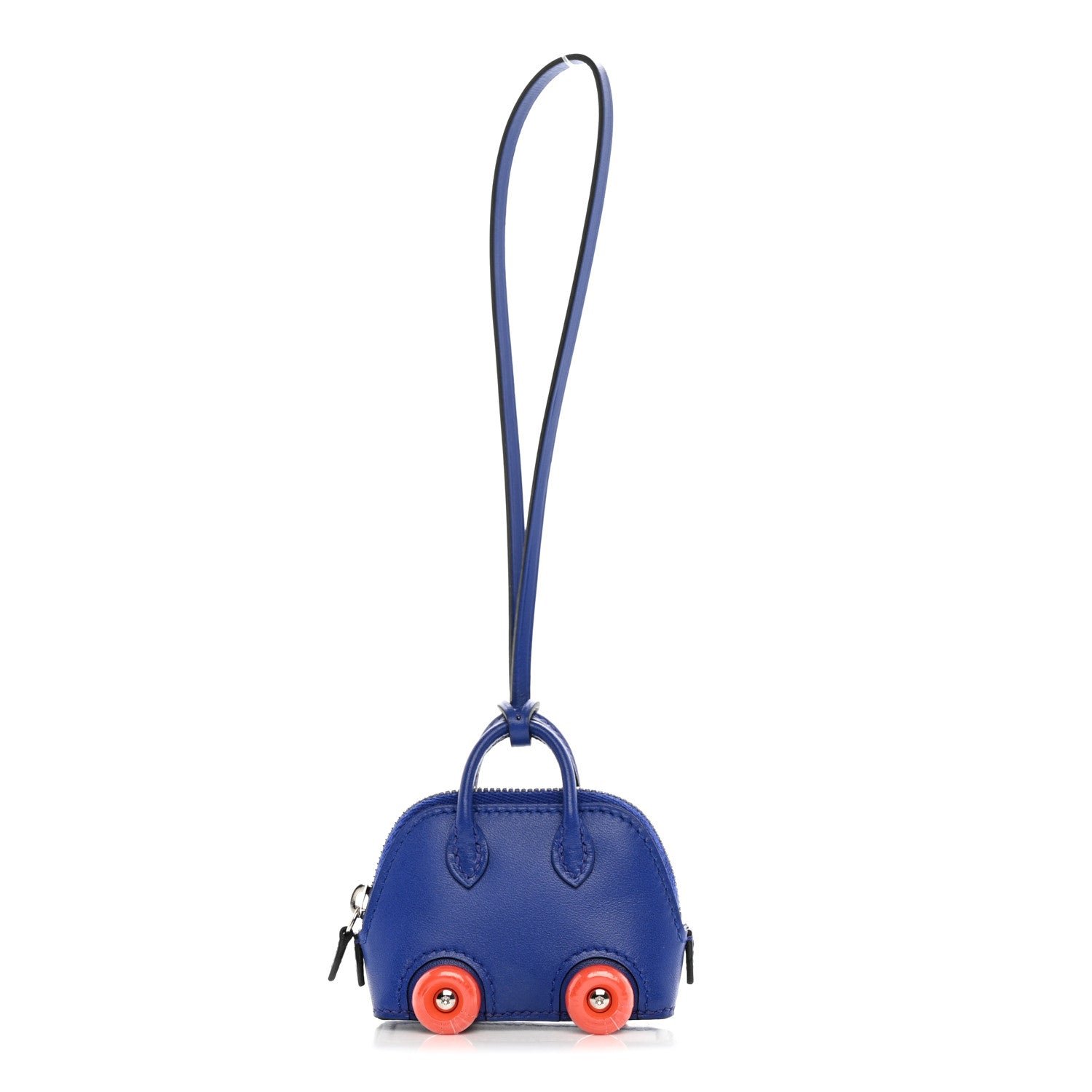 Hermes Chevre Mysore Bolide On Wheels Bag Charm Blue Electrique