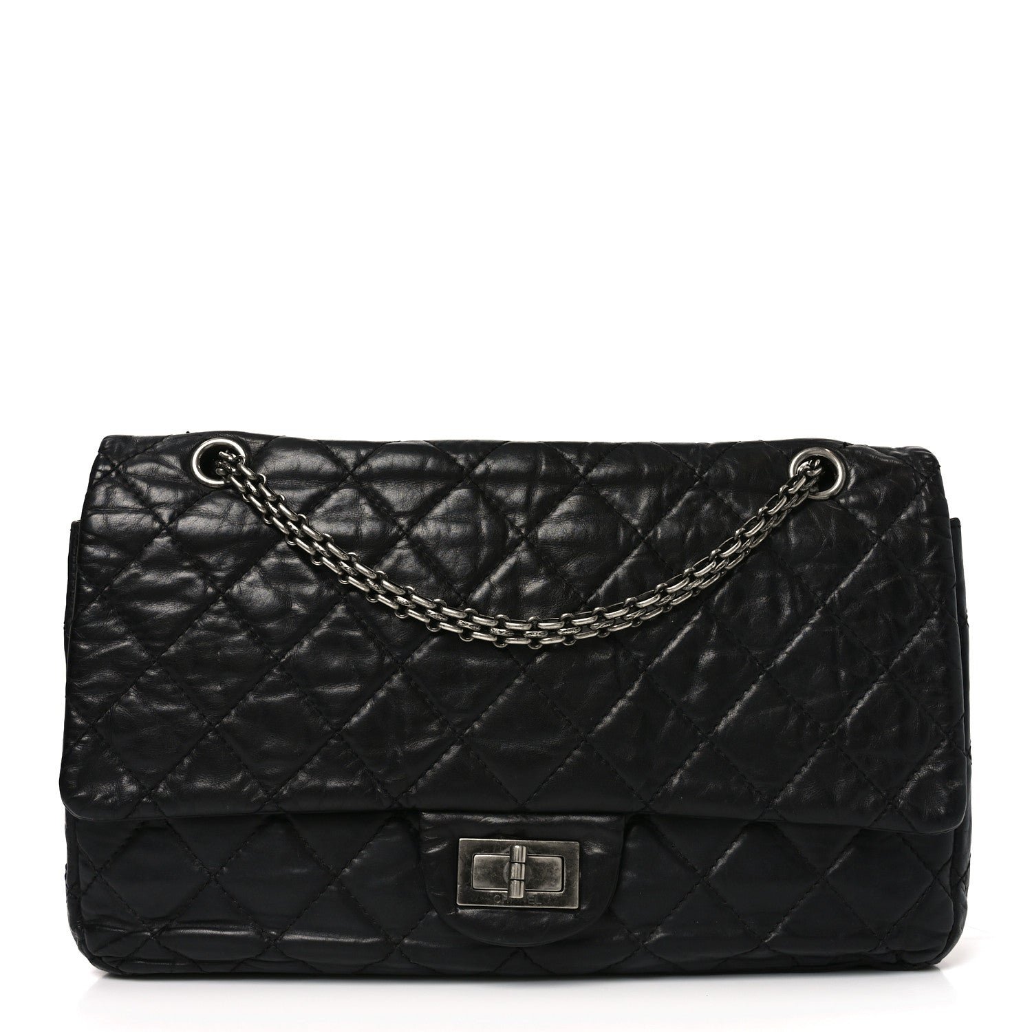 Chanel Aged Calfskin Quilted 2.55 Reissue 226 Flap Black