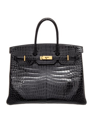 Hermes Shiny Porosus Crocodile Birkin 35
