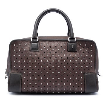 Calf Leather Bicolor Leather Studded Perforated Amazona