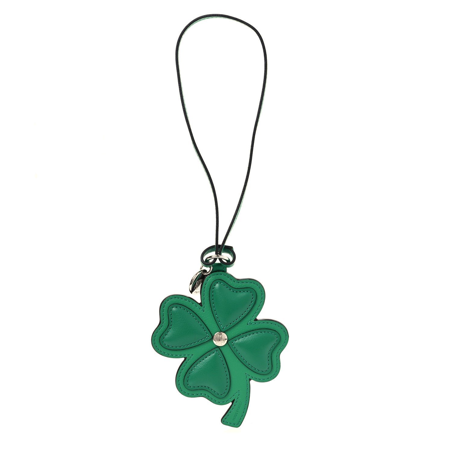 Moynat Moynat Grained Calfskin Canvas 1920 Oh! Clover Bag Charm Verdant