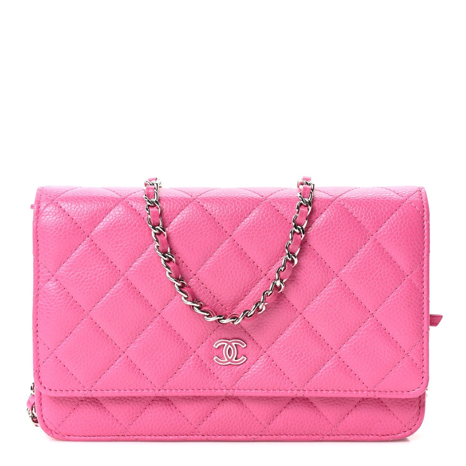 Chanel Caviar Quilted Wallet on Chain WOC Pink
