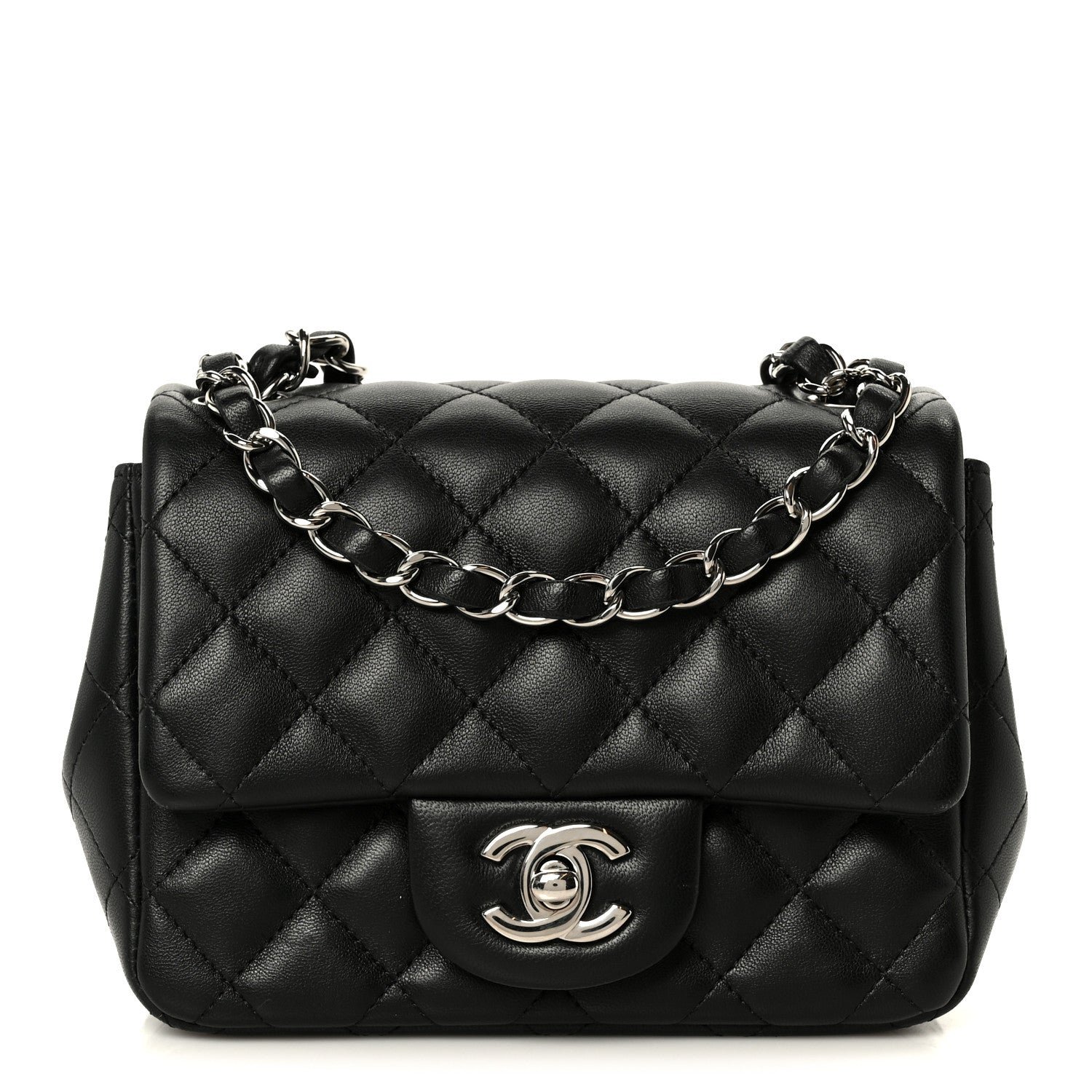 Chanel Lambskin Quilted Mini Square Flap Black