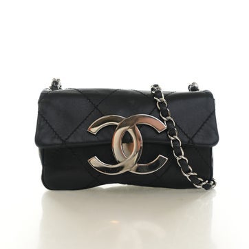 Calfskin Diamond Stitch CC Flap Bag