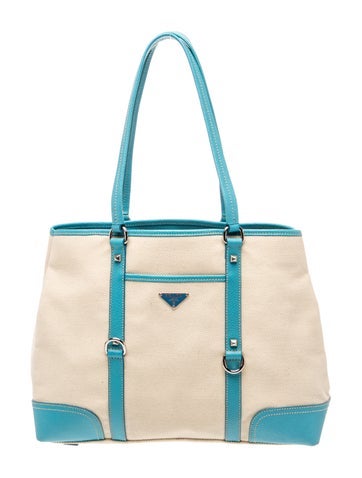 Enameled Metal Triangle Canvas Tote