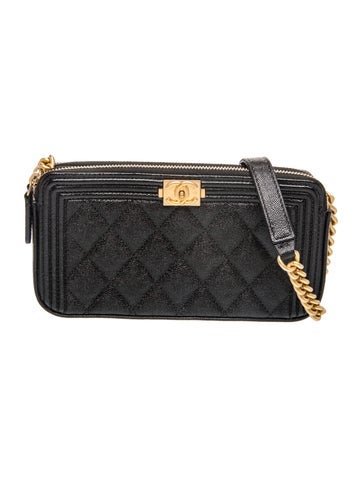 Boy Double Zip Clutch w/ Chain