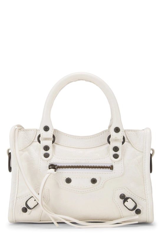 Balenciaga White Arena Le City Bag Nano