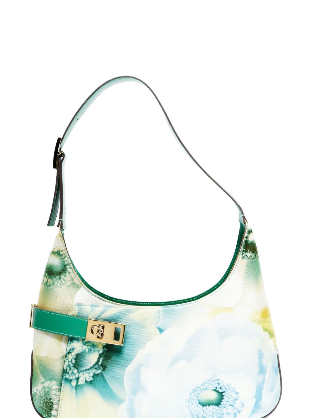  2000s Gancini flower-printed shoulder bag