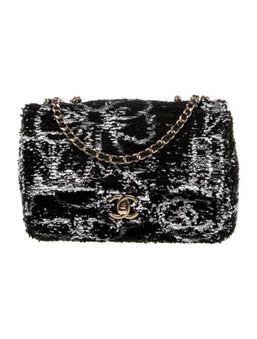 Rectangular Mini Sequin Flap Bag