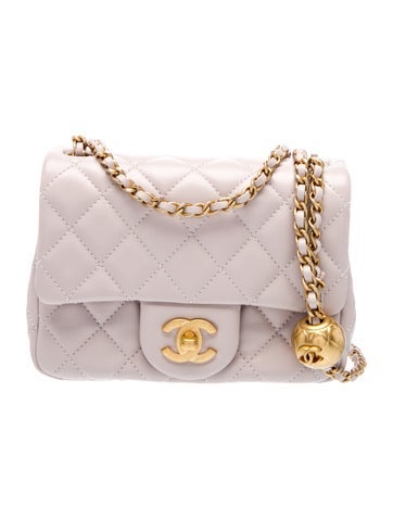 Classic Mini Square Pearl Crush Flap Bag