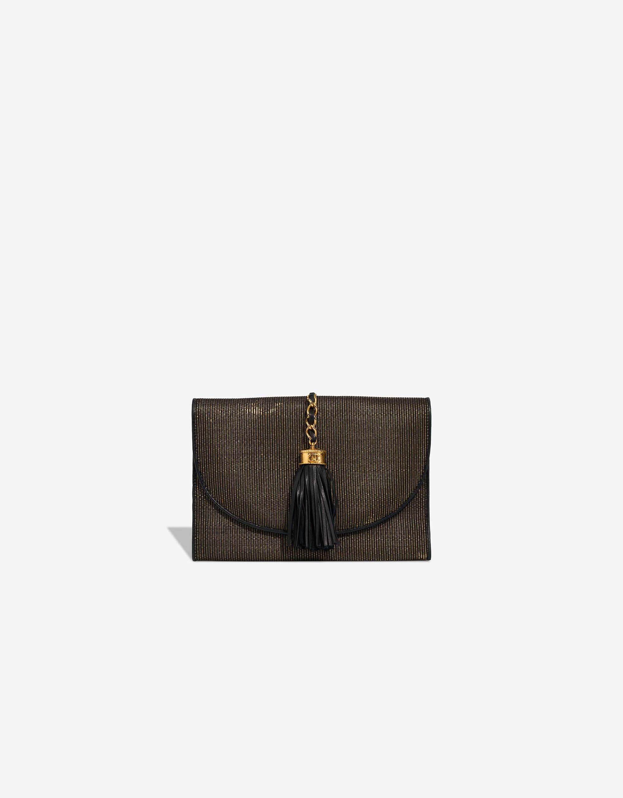 Chanel 
		Wallet On Chain Lamb / Canvas Gold / Black    