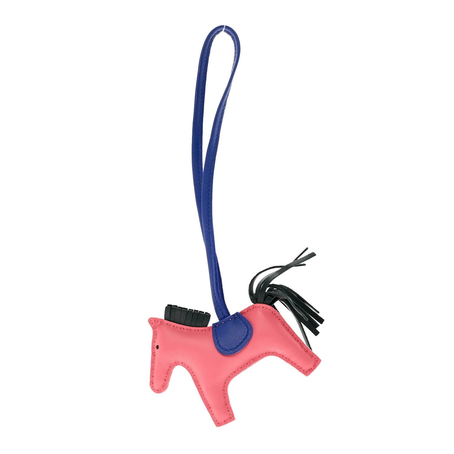 Hermes Milo Lambskin Grigri Rodeo Horse Bag Charm PM Rose Azalee Vert Cypress Bleu Electrique