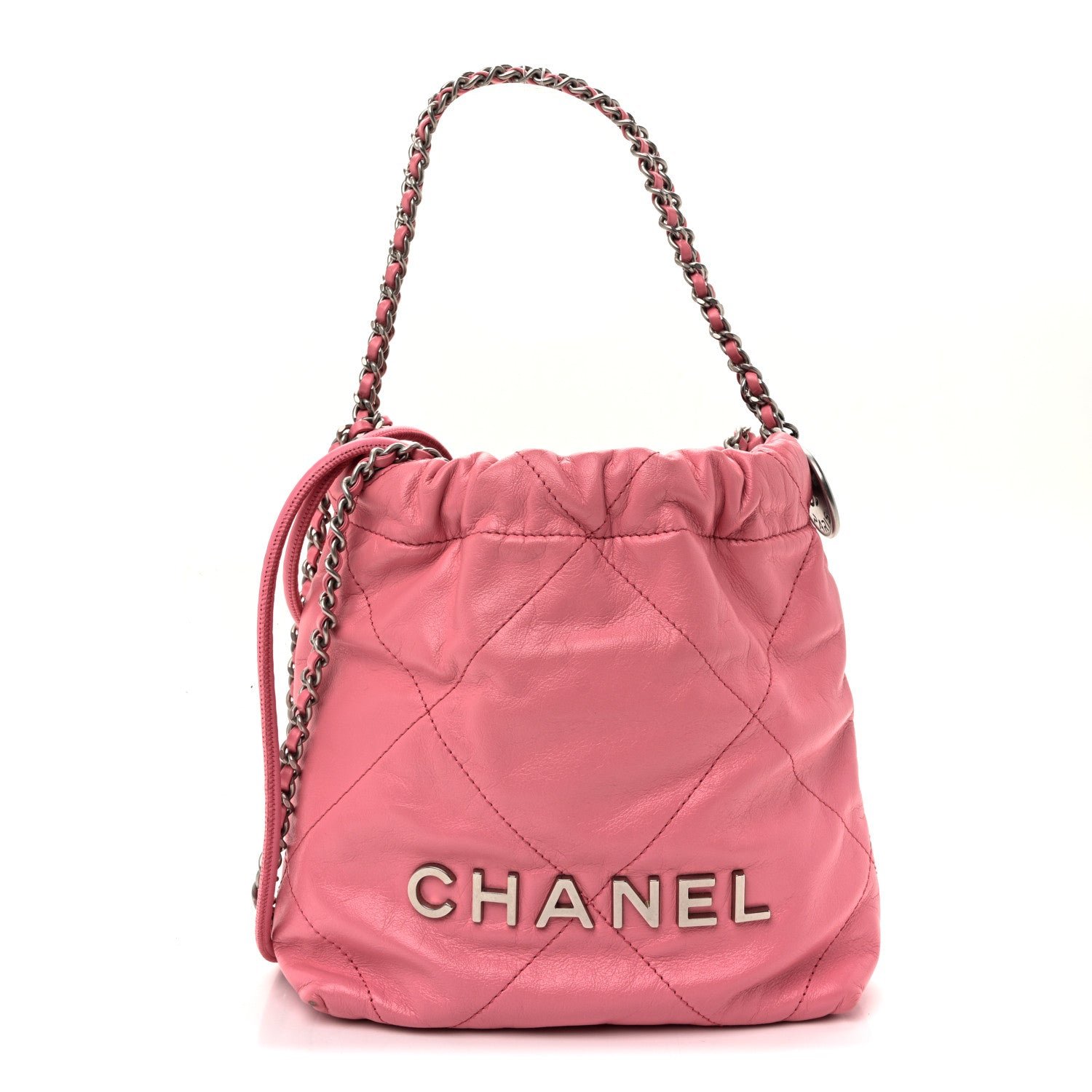 Chanel Shiny Calfskin Quilted Mini Chanel 22 Pink