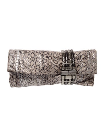 Embossed Leather Clutch