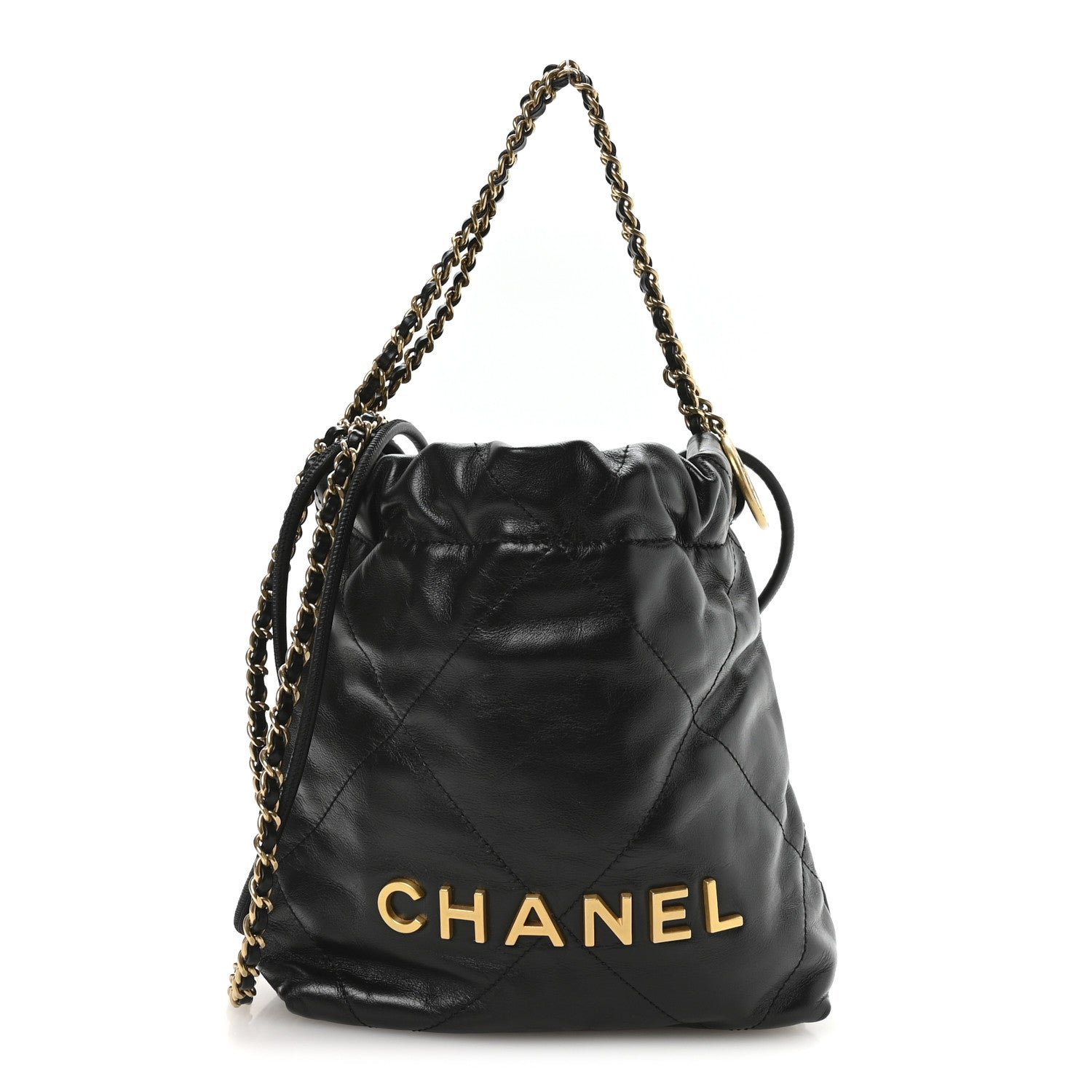 Chanel Shiny Calfskin Quilted Mini Chanel 22 Black
