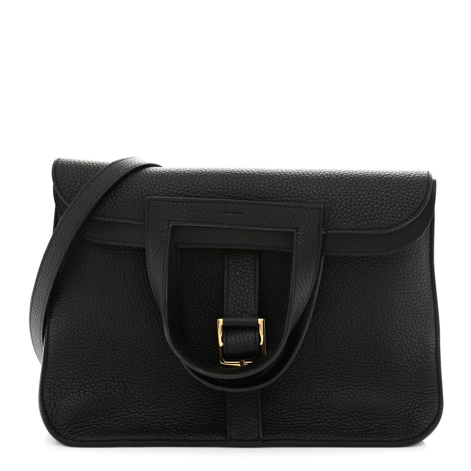 Hermes Taurillon Clemence Halzan 31 GM Black