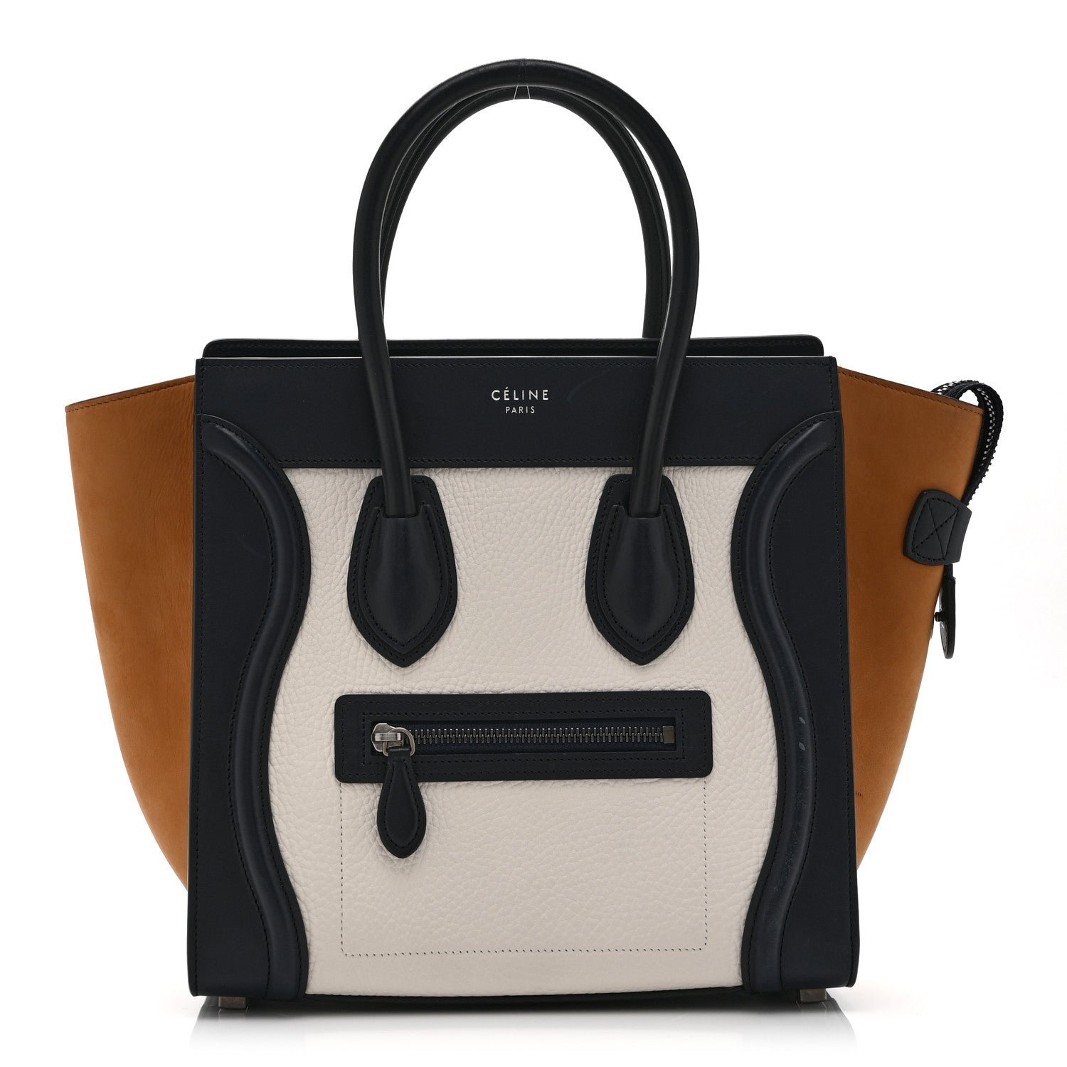 Celine Baby Grained Calfskin Nubuck Micro Tri-Color Luggage White