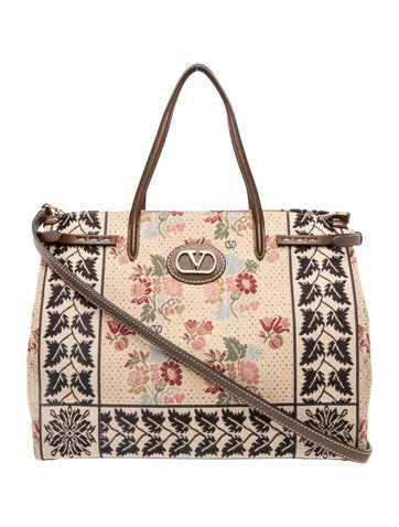 Vlogo Leather Trim Tote Bag