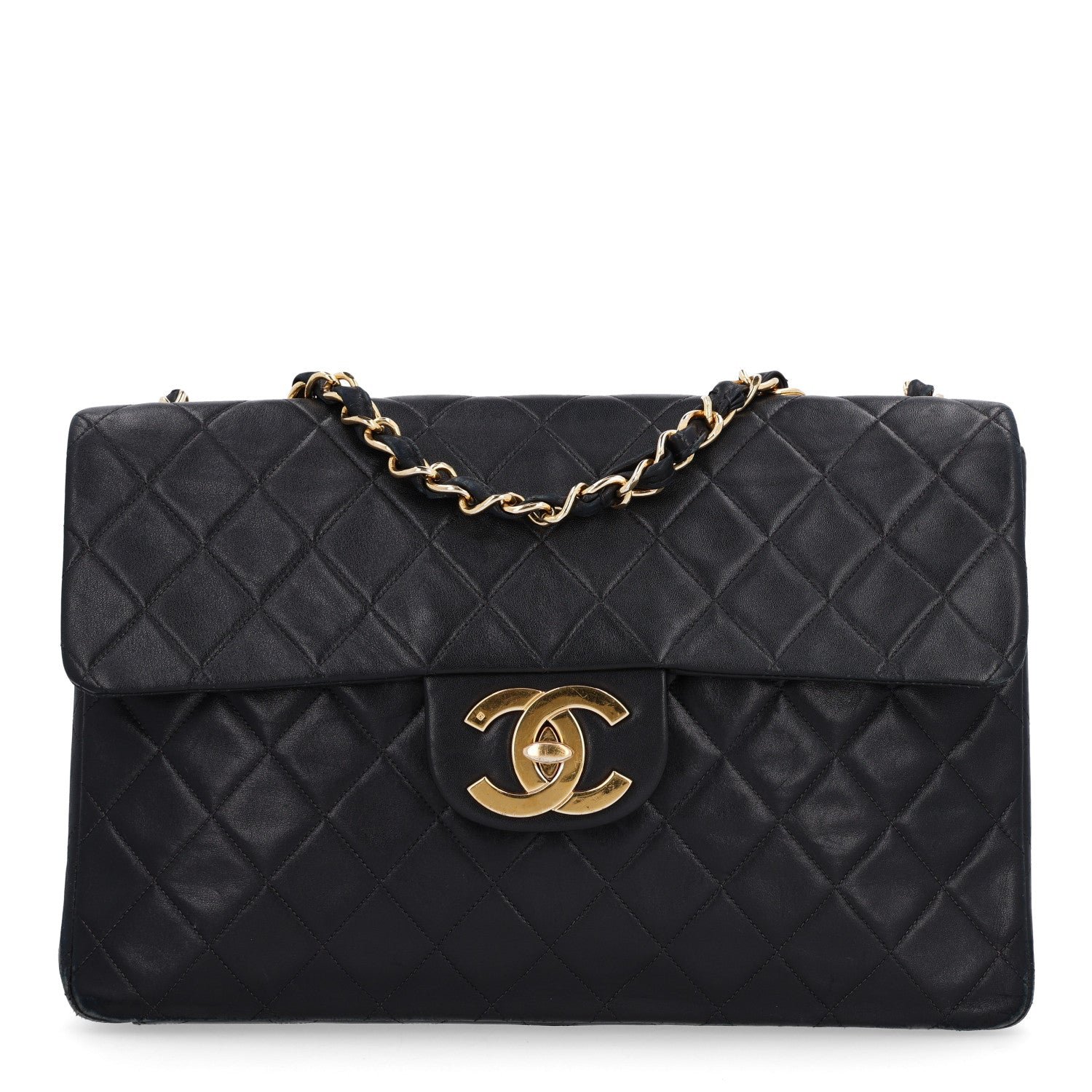 Chanel Lambskin Quilted XL Jumbo Single Flap Black
