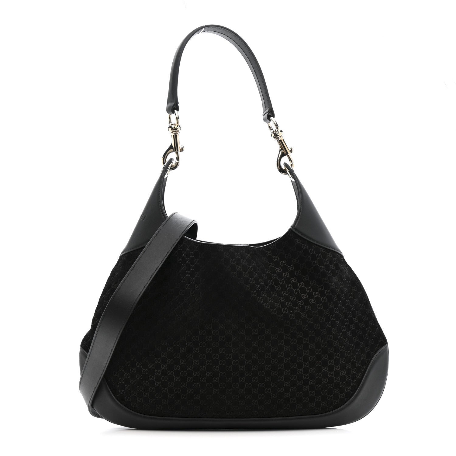 Gucci Gucci Suede Micro GG Calfskin B Medium Shoulder Bag  Arabella Black