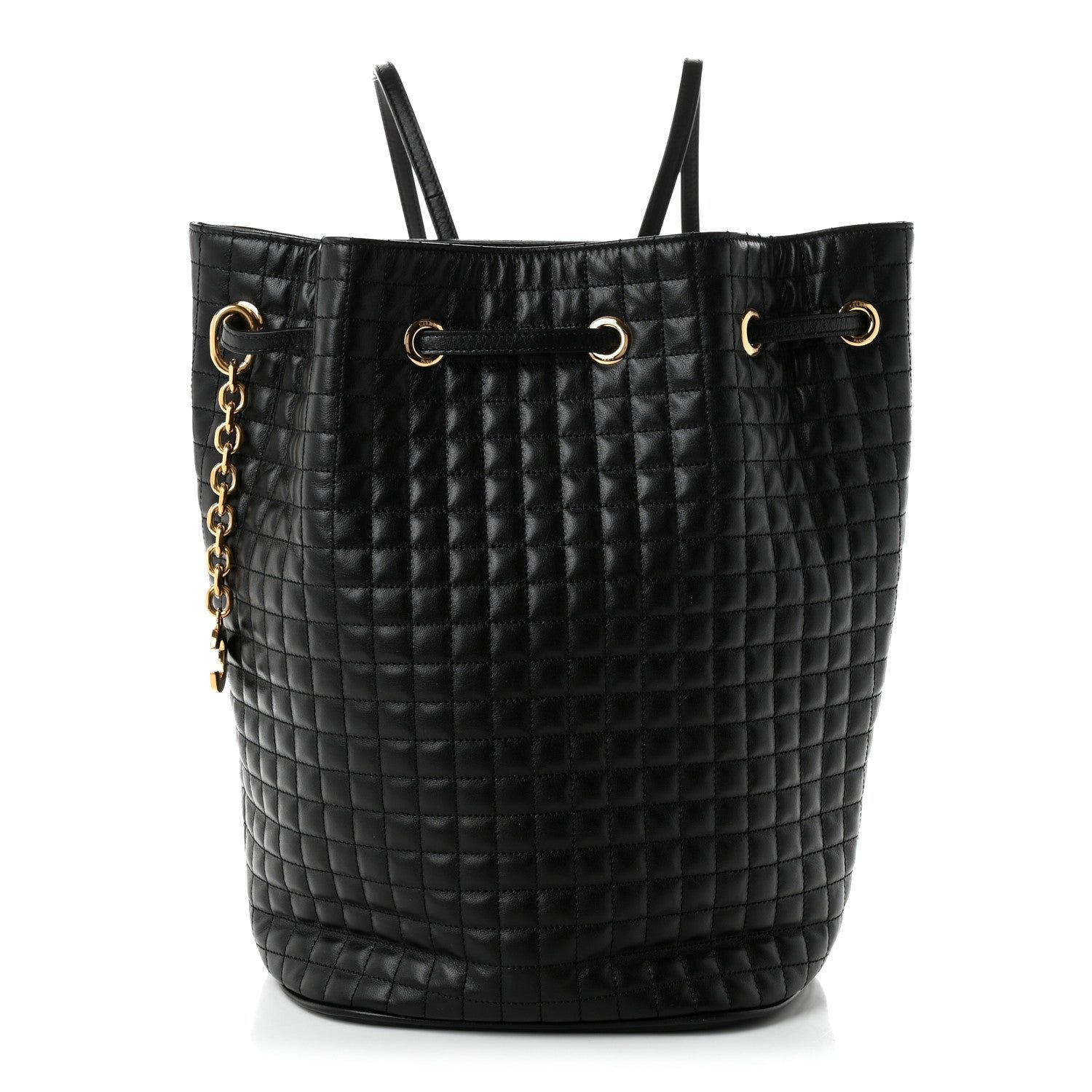 Celine Calfskin Quilted Small C Backpack Black Black