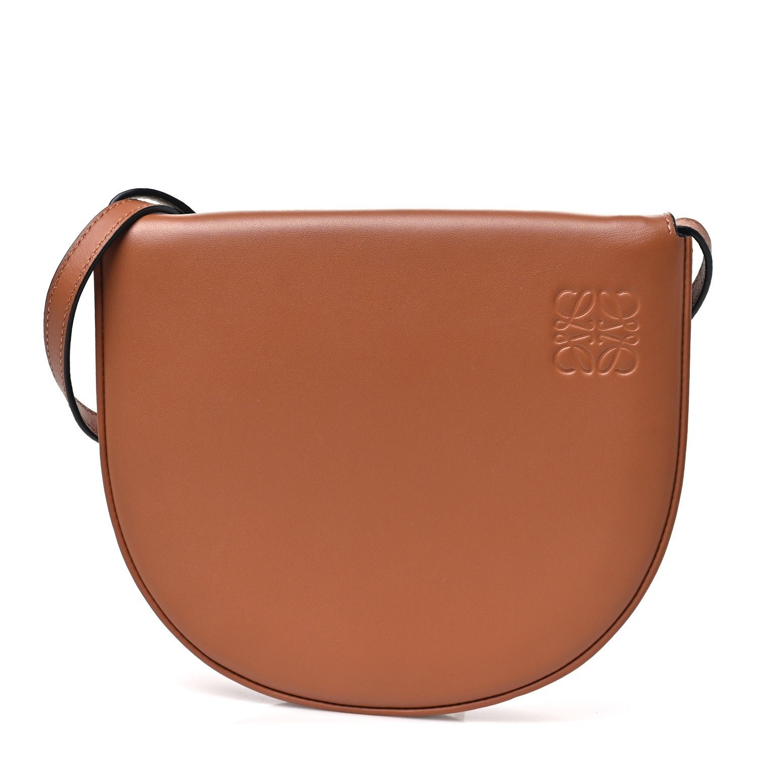 Loewe Soft Calfskin Heel Saddle Bag Tan
