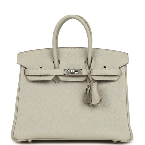 Hermes Birkin 25 Gris Perle Verso Togo Gold Hardware