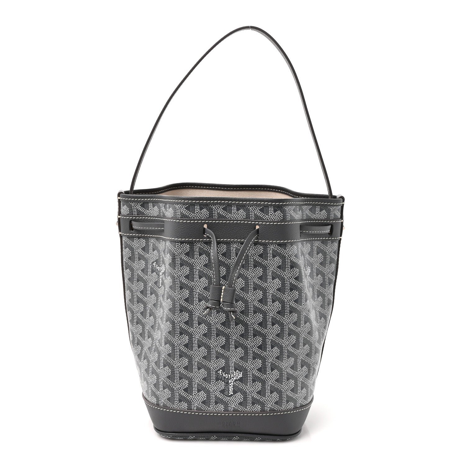Goyard Goyardine Petit Flot Mini Bucket Bag Grey