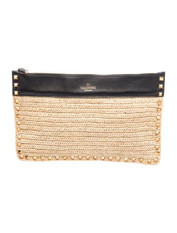 Valentino Straw Clutch