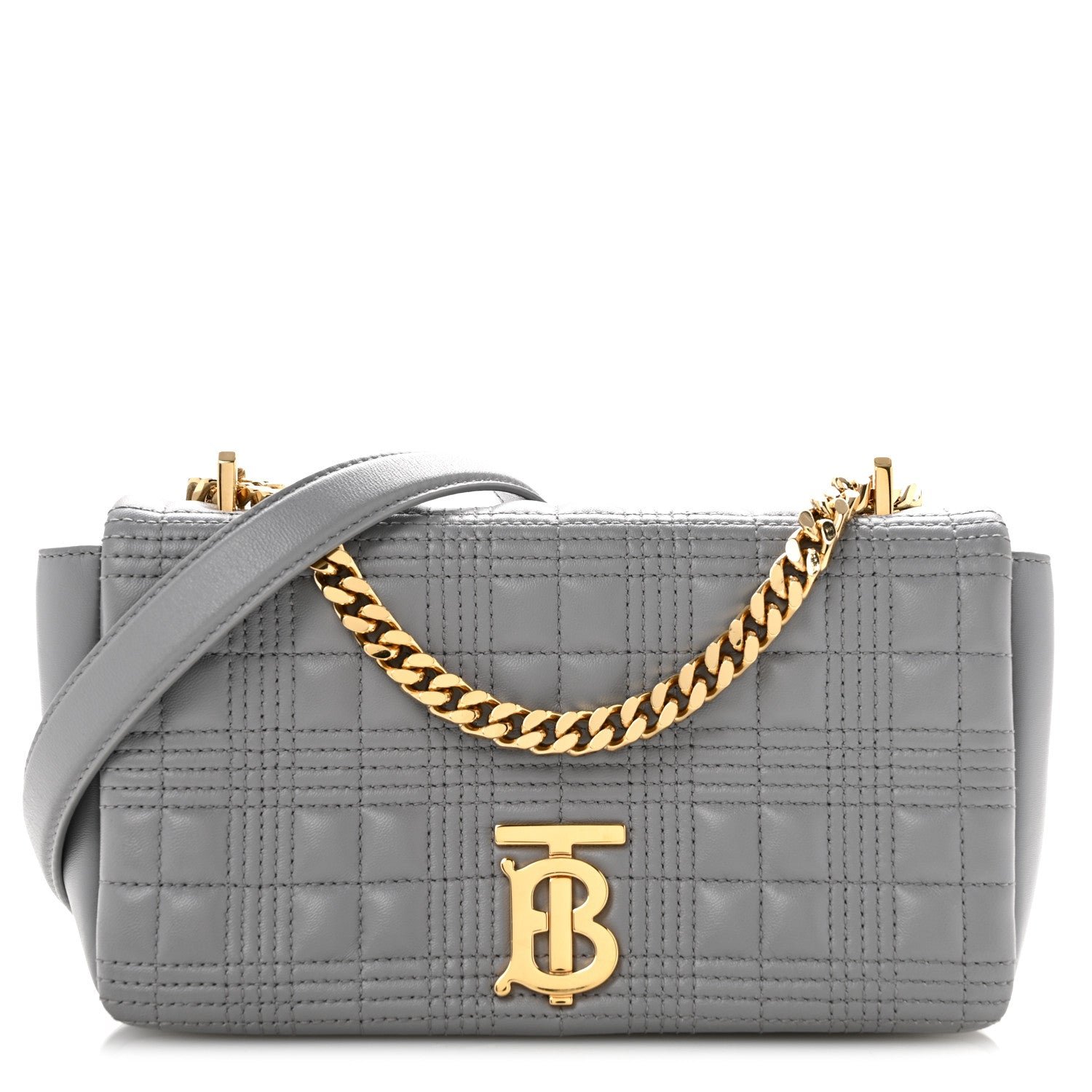 Burberry Lambskin Quilted Small Lola Bag Grey
