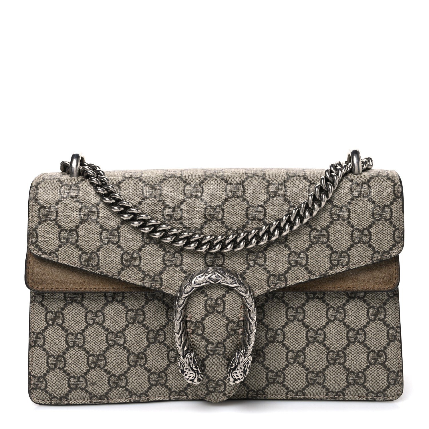 Gucci GG Supreme Monogram Small Dionysus Shoulder Bag Taupe