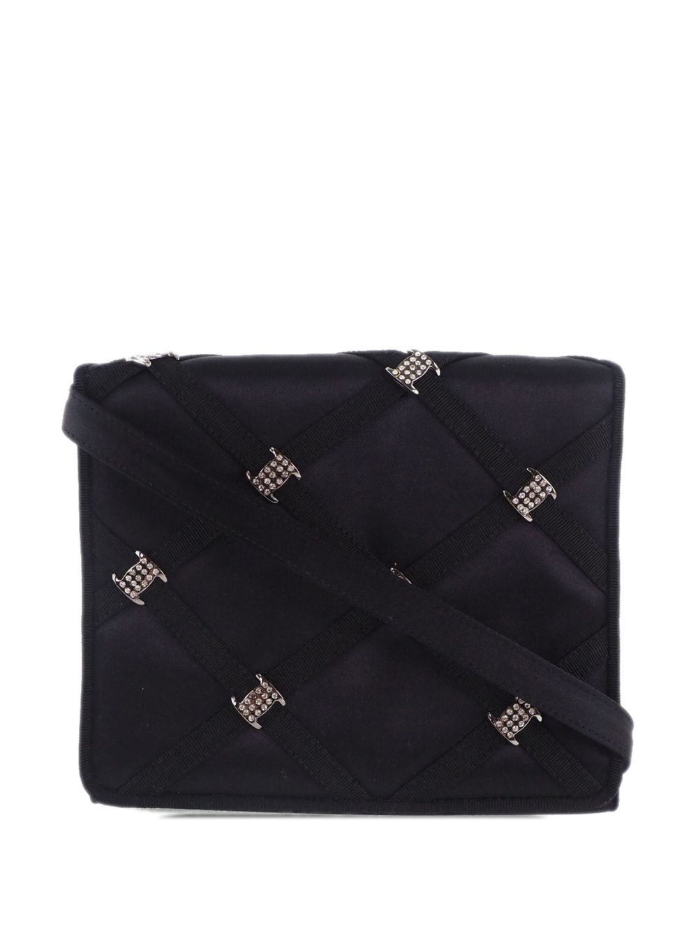 Ferragamo 1990-2000 Satin Vara Rhinestone crossbody bag