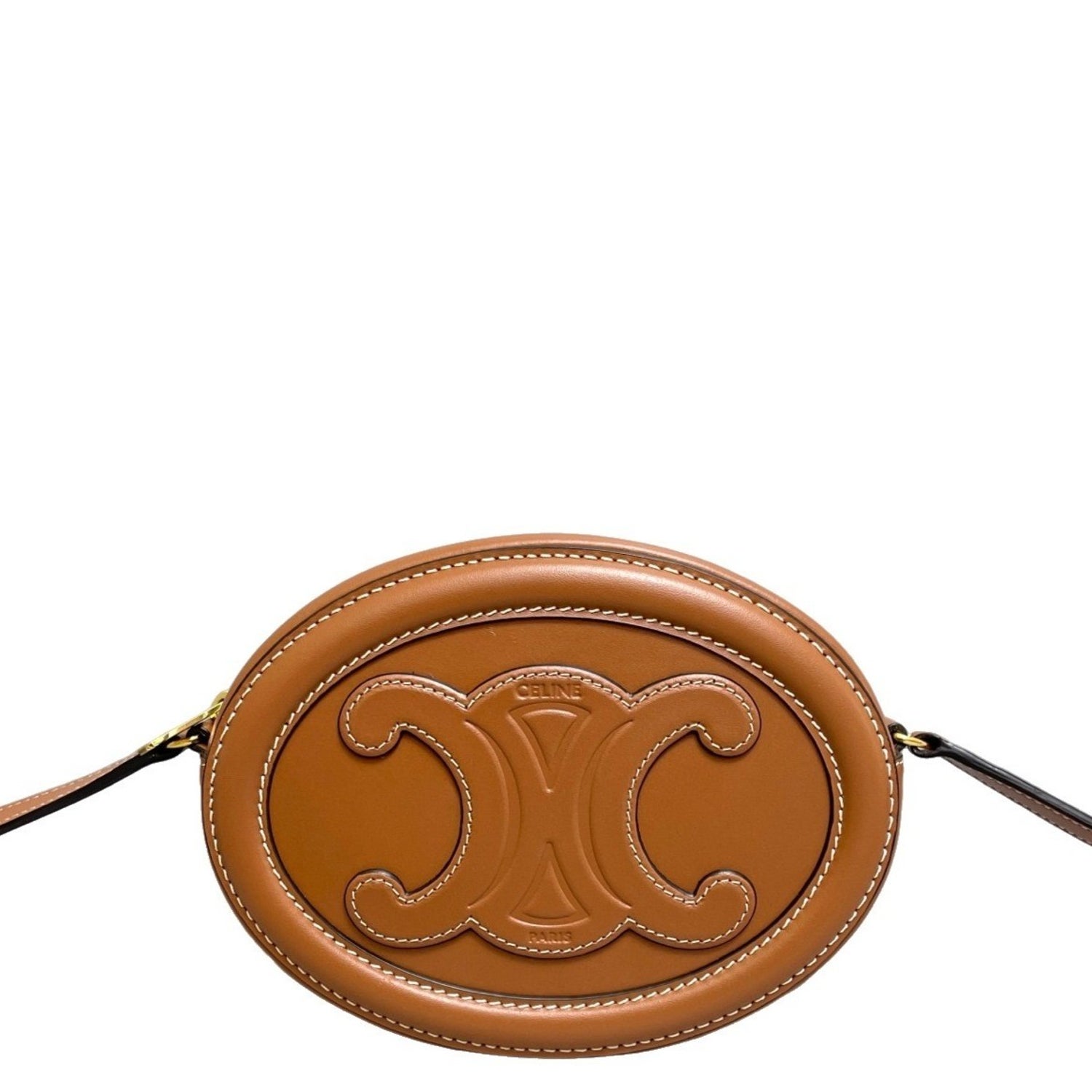 Celine Calfskin Triomphe Oval Crossbody Bag Mini