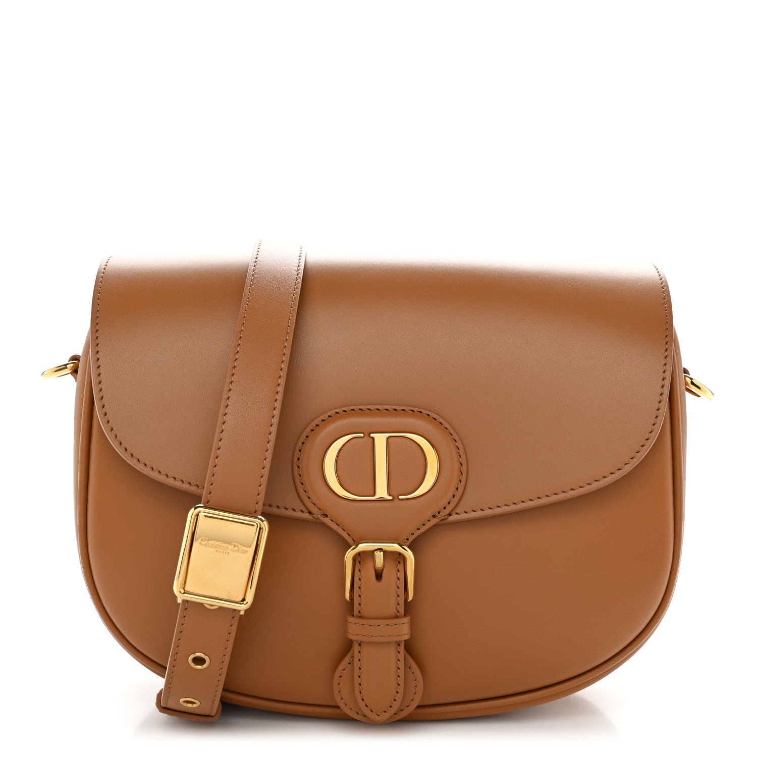 Dior Christian Dior Box Calfskin Medium Bobby Flap Camel