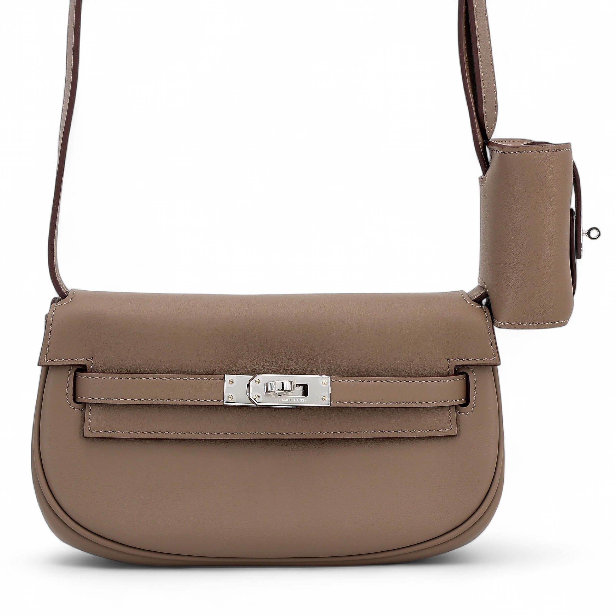 Brand New ( Rank N ) HERMÈS Kelly Moove Etoupe (18) Swift Palladium hardware W (2024)