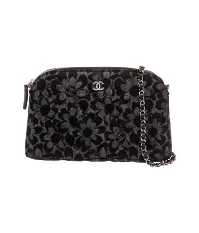 Chanel 2024 Quilted Denim Camellia Crossbody Bag