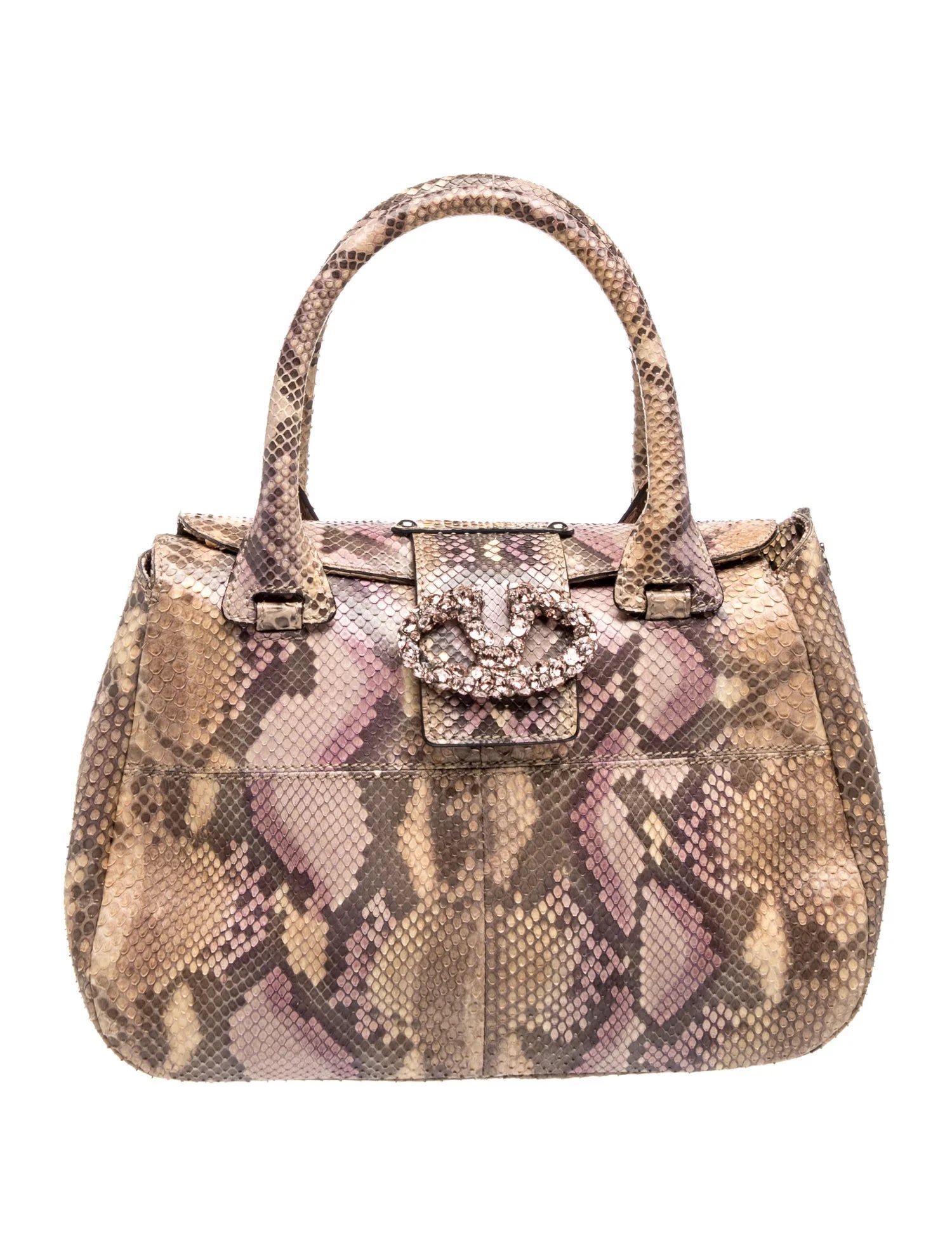 Snakeskin Top Handle Bag