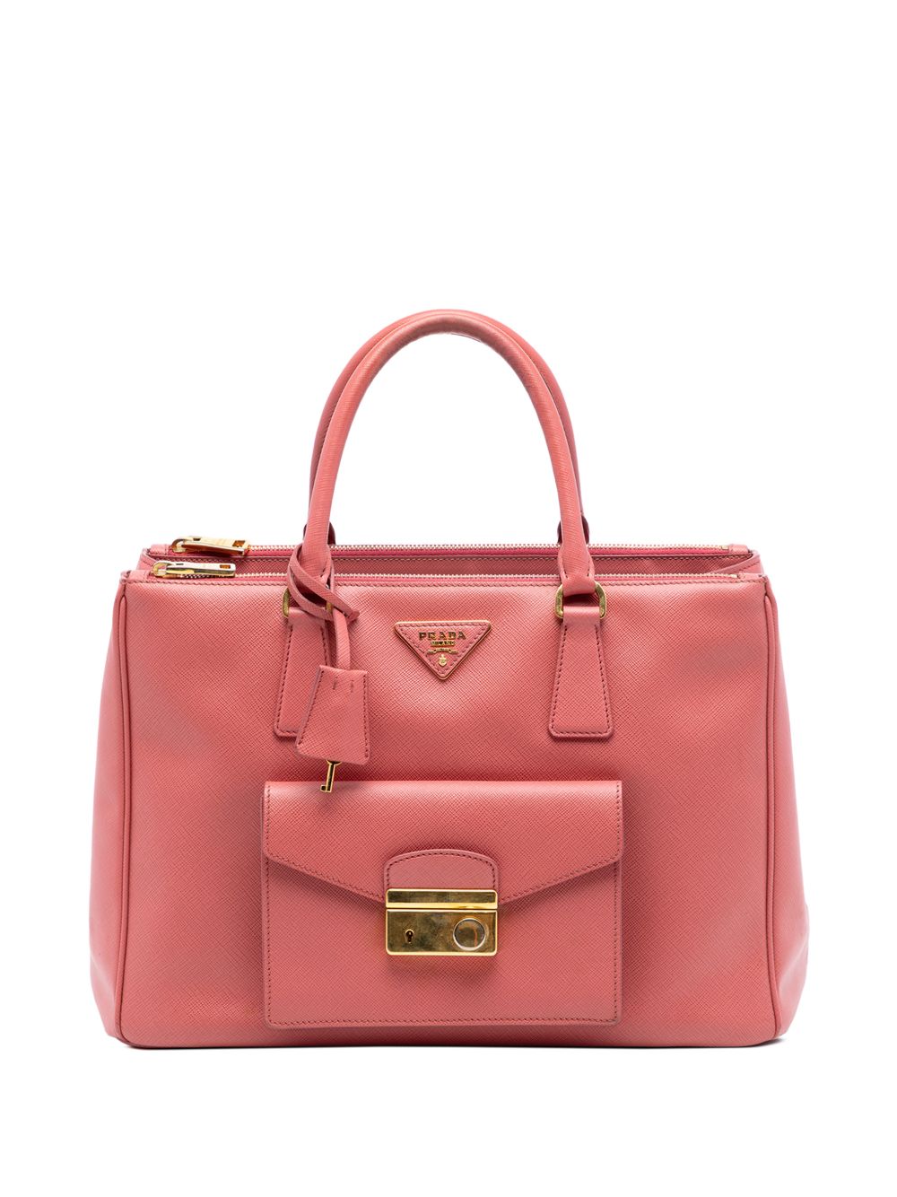 Prada 2010-2025 Saffiano Lux Galleria Double Zip Front Pocket satchel