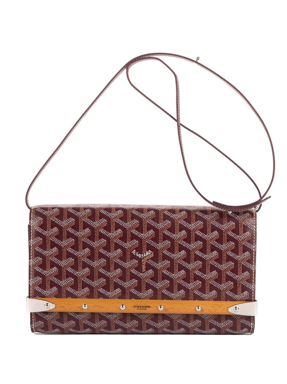 Goyardine wood-trim crossbody bag